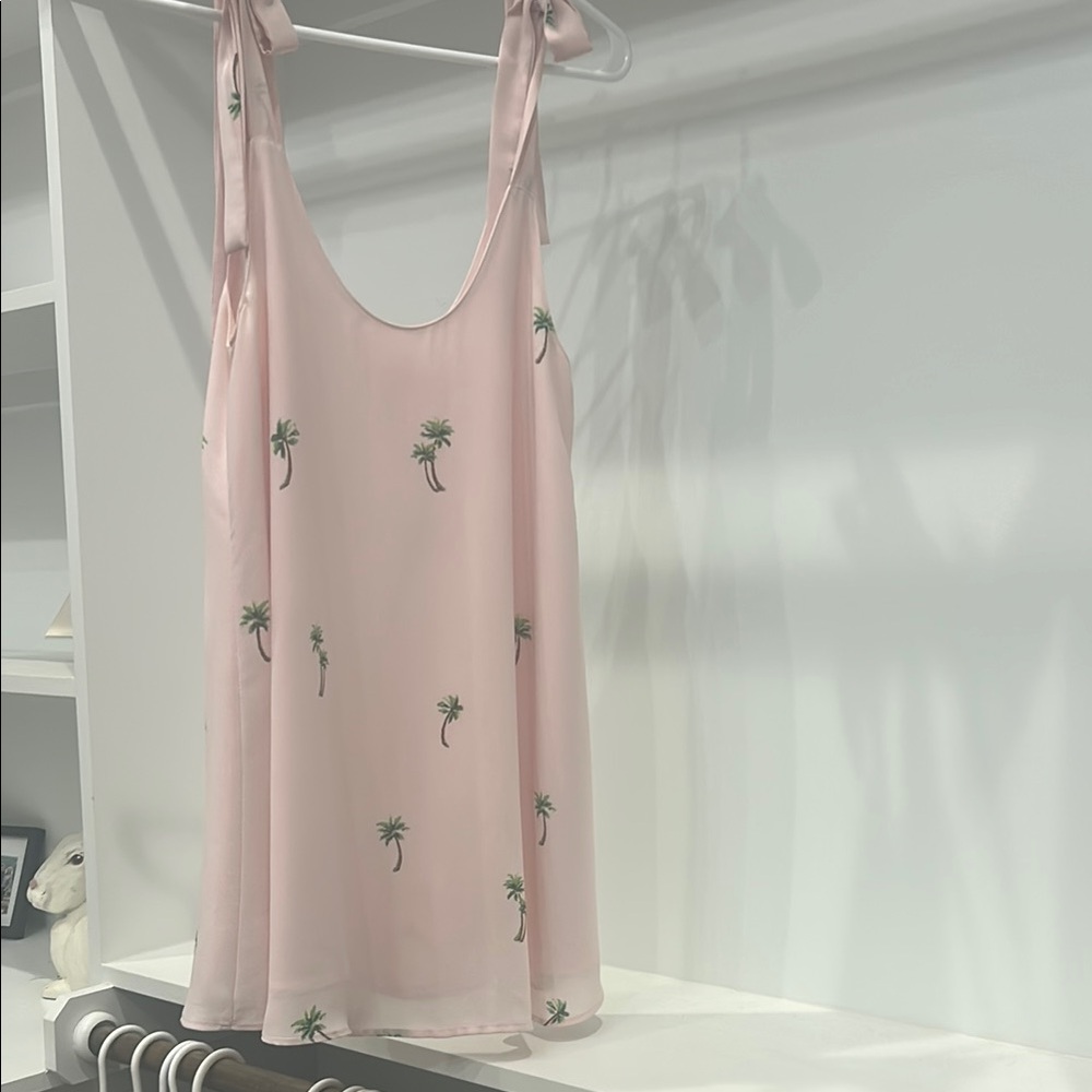 Buddy Love Pink Mini Dress with Palm Tree Print